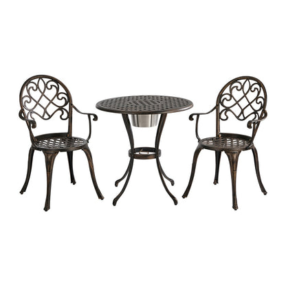 Outdoor Patio Set Bronze Aluminium 90x90x75cm