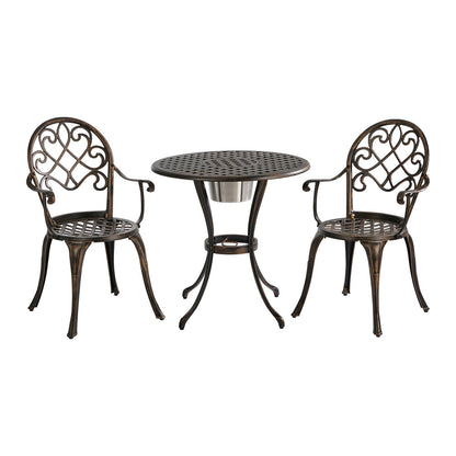 Outdoor Patio Set Bronze Aluminium 90x90x75cm