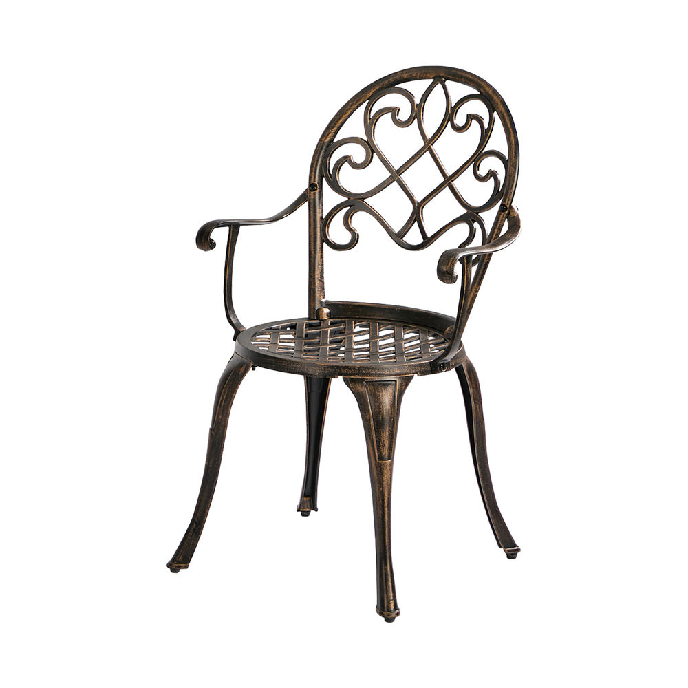 Outdoor Patio Set Bronze Aluminium 90x90x75cm