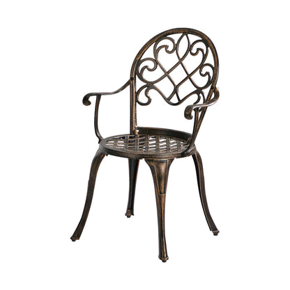 Outdoor Patio Set Bronze Aluminium 90x90x75cm