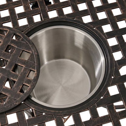 Outdoor Patio Set Bronze Aluminium 90x90x75cm