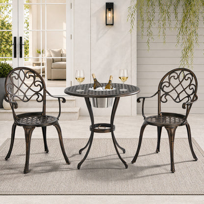 Outdoor Patio Set Bronze Aluminium 90x90x75cm