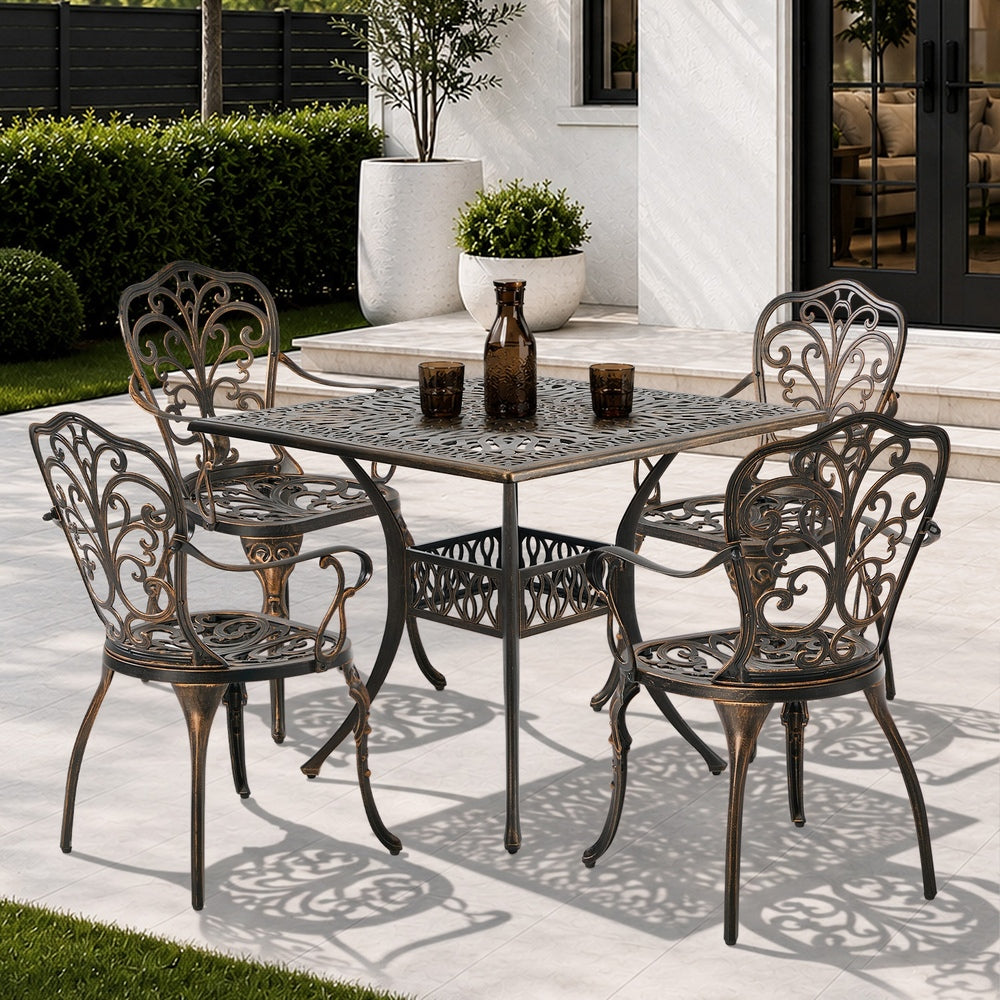 Outdoor Patio Set Aluminium Bronze 90x90x75cm