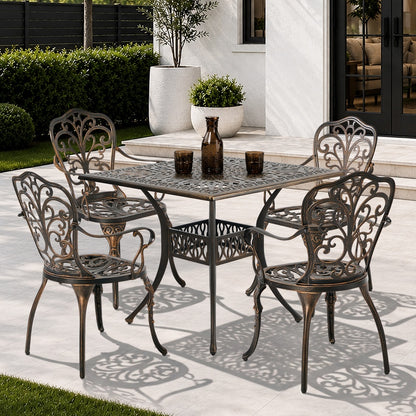 Outdoor Patio Set Aluminium Bronze 90x90x75cm