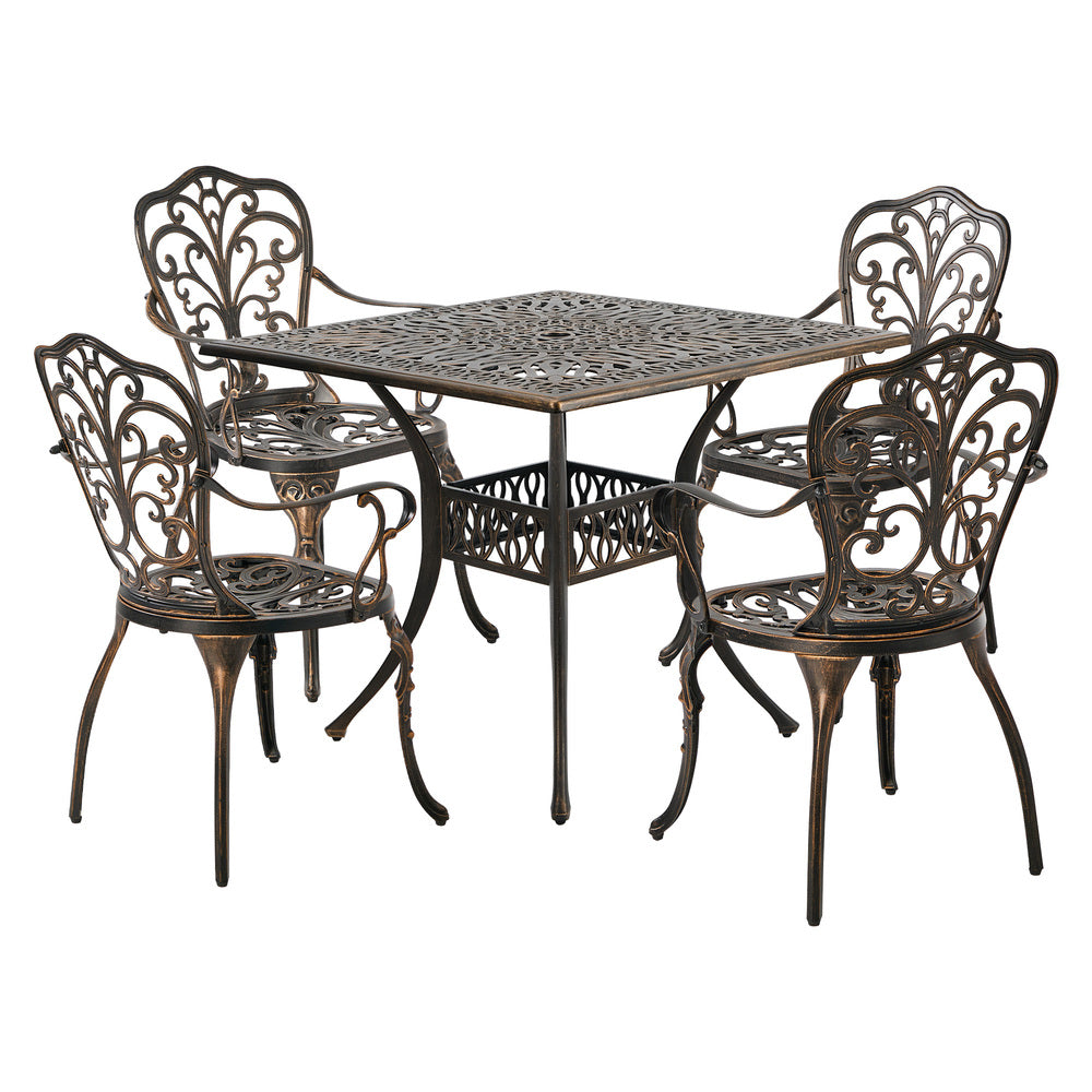 Outdoor Patio Set Aluminium Bronze 90x90x75cm