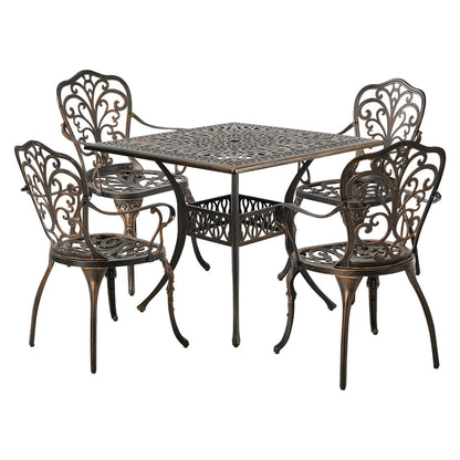 Outdoor Patio Set Aluminium Bronze 90x90x75cm