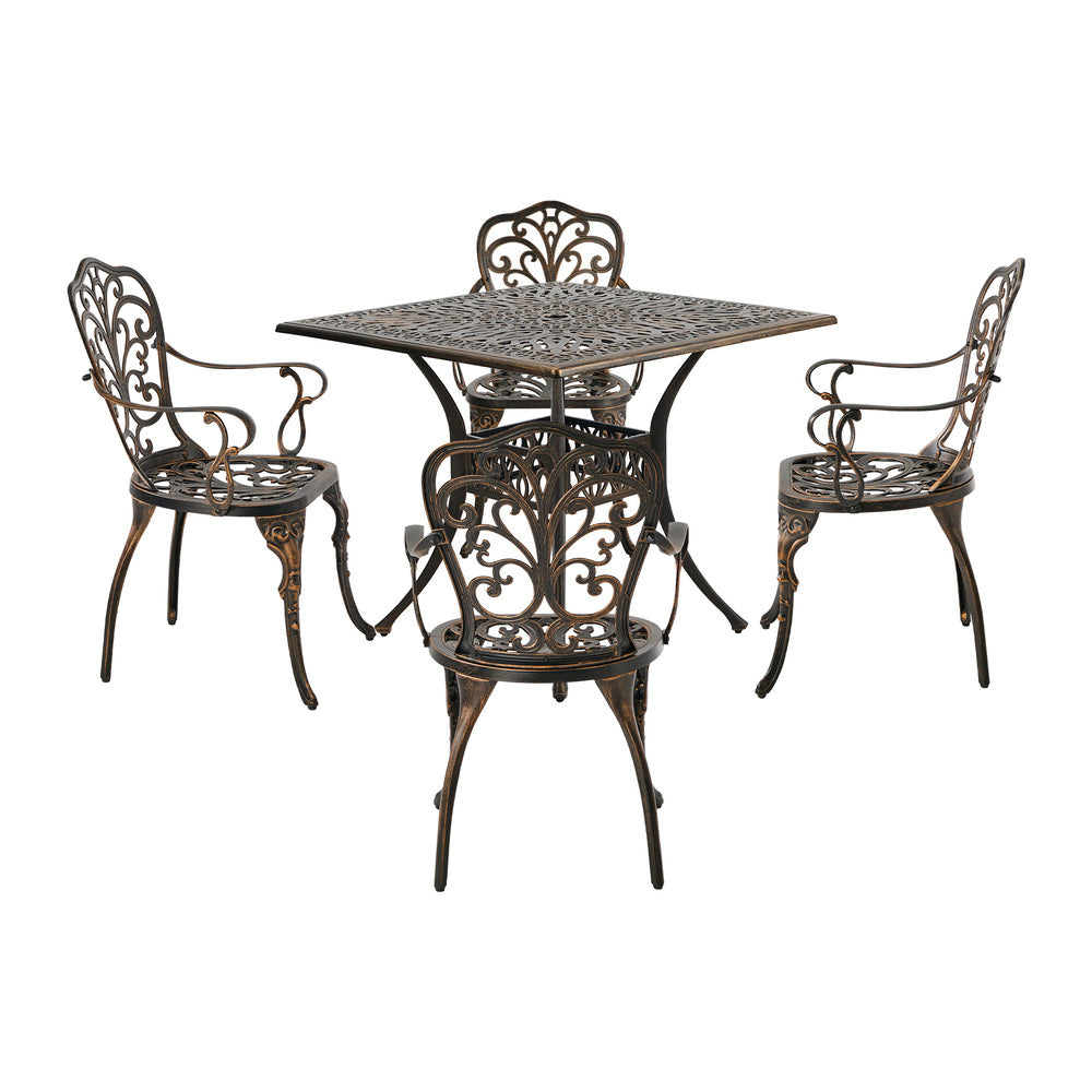 Outdoor Patio Set Aluminium Bronze 90x90x75cm