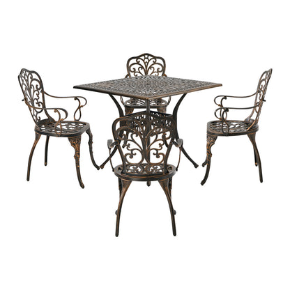 Outdoor Patio Set Aluminium Bronze 90x90x75cm
