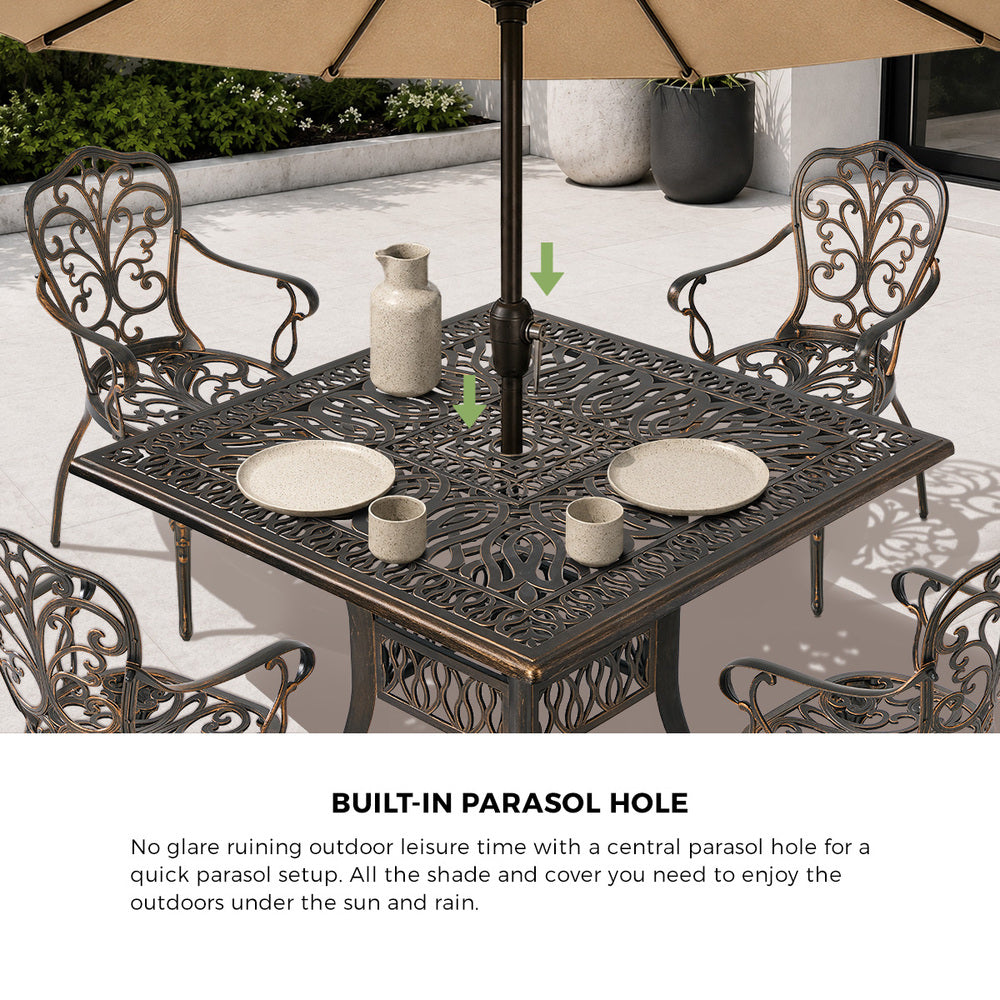 Outdoor Patio Set Aluminium Bronze 90x90x75cm