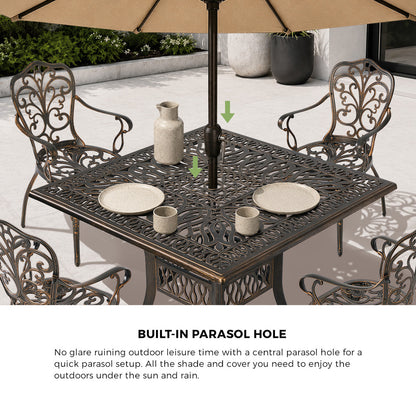 Outdoor Patio Set Aluminium Bronze 90x90x75cm