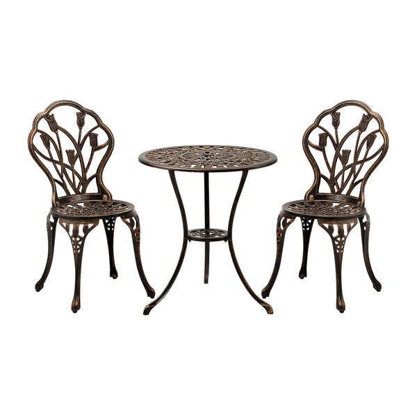  3PCS Bistro Outdoor Setting Chairs Table Patio Dining Set Furniture