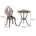 3PCS Bistro Outdoor Setting Chairs Table Patio Dining Set Furniture