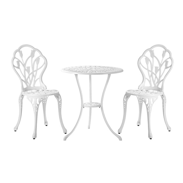  3 Piece Outdoor Furniture Setting Chairs Table Bistro Patio Dining Set