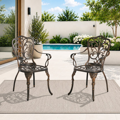 Outdoor Patio Chairs Cast Aluminium 47x48x87cm