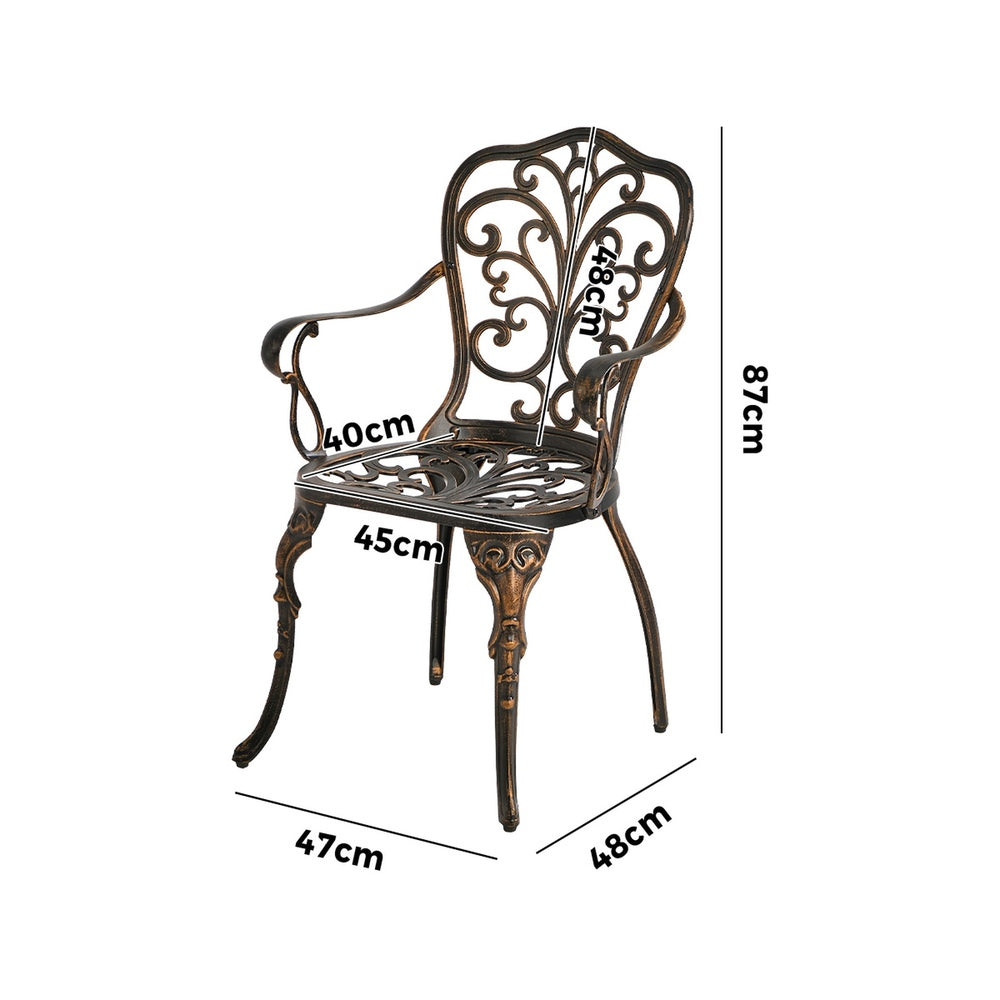 Outdoor Patio Chairs Cast Aluminium 47x48x87cm