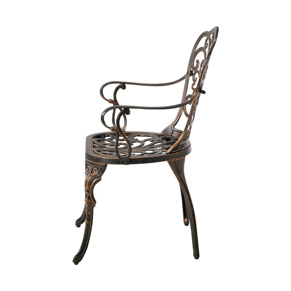 Outdoor Patio Chairs Cast Aluminium 47x48x87cm