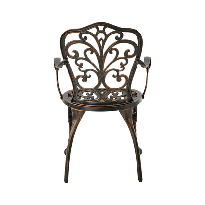Outdoor Patio Chairs Cast Aluminium 47x48x87cm