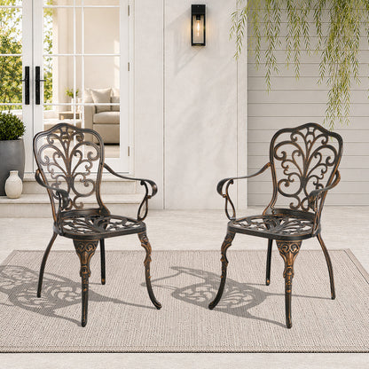 Outdoor Patio Chairs Cast Aluminium 47x48x87cm