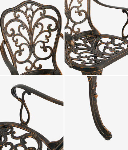 Outdoor Patio Chairs Cast Aluminium 47x48x87cm