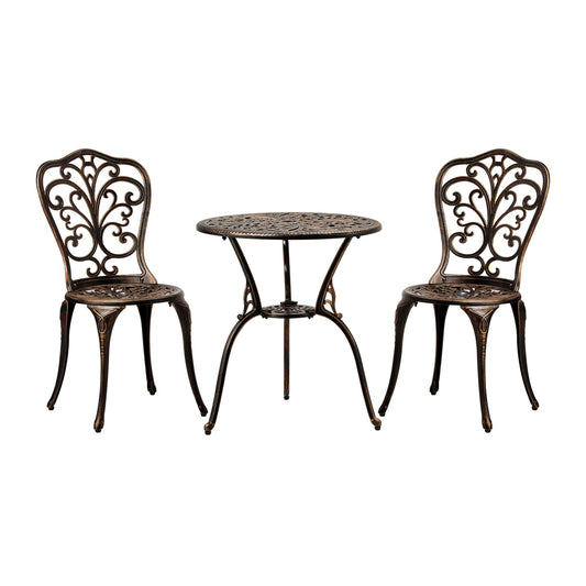 Bistro Furniture Setting 3 Piece Chairs Table Patio Indoor/Outdoor Set