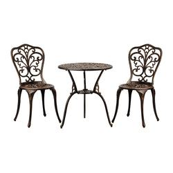 Bistro Furniture Setting 3 Piece Chairs Table Patio Indoor/Outdoor Set
