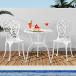 Bistro Outdoor Setting Chairs Table Patio Dining 3PCS Set Cast Aluminium