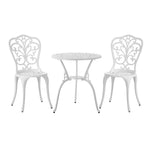 Bistro Outdoor Setting Chairs Table Patio Dining 3PCS Set Cast Aluminium