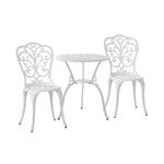 Bistro Outdoor Setting Chairs Table Patio Dining 3PCS Set Cast Aluminium