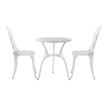 Bistro Outdoor Setting Chairs Table Patio Dining 3PCS Set Cast Aluminium