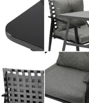 2 Seater Outdoor Dining Set with Table Grey&Black