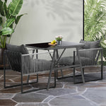 3PCS Outdoor Dining Set Coffee Table Armchairs with Cushions