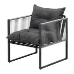 3PCS Outdoor Dining Set Coffee Table Armchairs with Cushions