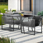 3PCS Outdoor Dining Set Coffee Table Armchairs with Cushions