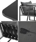 3PCS Outdoor Dining Set Coffee Table Armchairs with Cushions