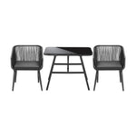 Outdoor Dining Setting 3 Piece Lounge Patio Furniture Table Chairs Set