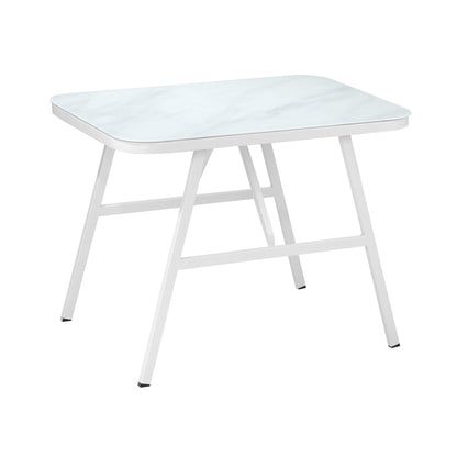 Outdoor Dining Table Patio Indoor White Marble-style