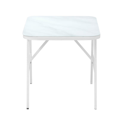 Outdoor Dining Table Patio Indoor White Marble-style