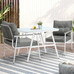 Outdoor Dining Set Marble-style Table 3 Piece