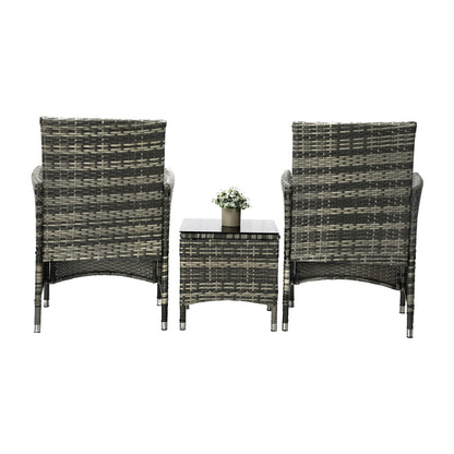 Outdoor Furniture Setting 3 Piece Wicker Bistro Set Patio Chairs Table