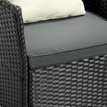 Outdoor Furniture 3-Piece Wicker Bistro Set Patio Table and Chairs Garden