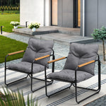 Outdoor Chairs Set Garden Patio Armchair Black/White