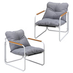 Outdoor Chairs Set Garden Patio Armchair Black/White