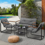 4 Seater Outdoor Patio Sofa Set Garden Chairs Table