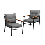 2PCS Outdoor Chairs Set Garden Patio Armchair White