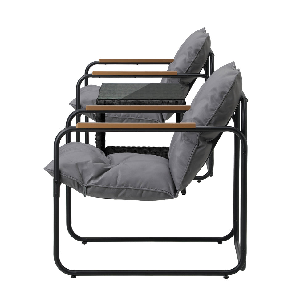 2 Seater Outdoor Patio Set Rattan Table