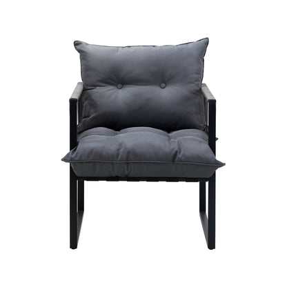 2PCS Outdoor Patio Chairs Garden Sofa Set PE Wicker Grey