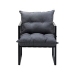 2PCS Outdoor Patio Chairs Garden Sofa Set PE Wicker Grey