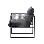 2PCS Outdoor Patio Chairs Garden Sofa Set PE Wicker Grey