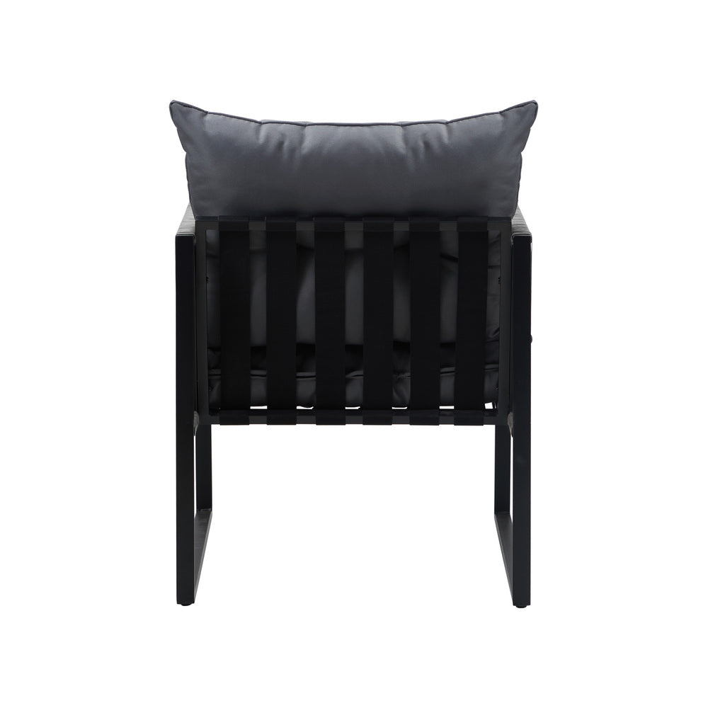 2PCS Outdoor Patio Chairs Garden Sofa Set PE Wicker Grey
