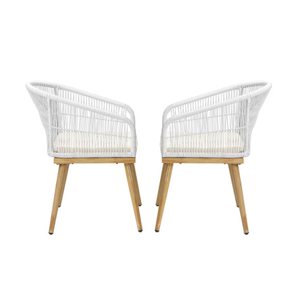 Outdoor Furniture Lounge Setting Chairs 2x Bistro Patio Garden Set Beige